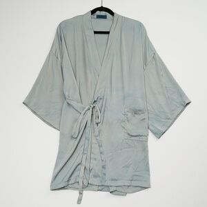 Elegant Light Blue Kimono Robe